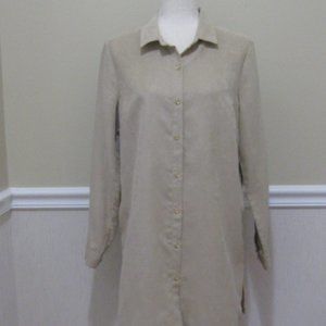 Soft Faux Suede Long Sleeve Shirt sz S Beige Moleskin Shacket